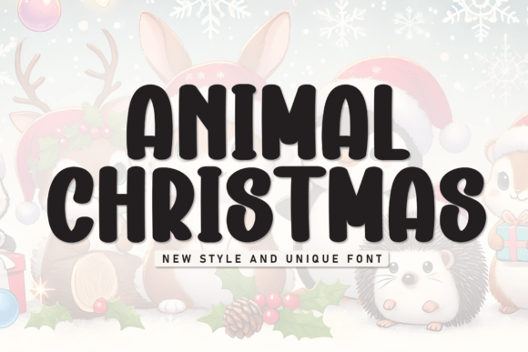 Animal Christmas Display Font for Editorial Design