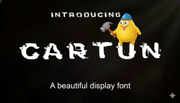 Cartun Typeface for Playful Editorial Design
