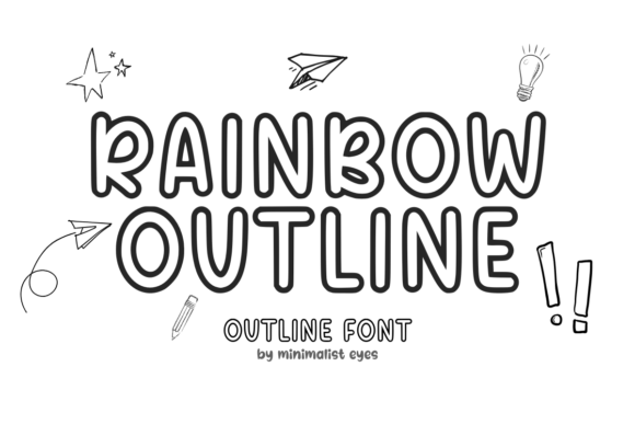 Rainbow Outline Font for Joyful Branding
